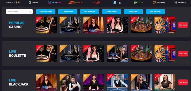 Živé casino v Mystake casino